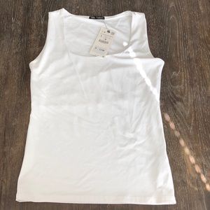 Zara White Wide Strap Tank Top